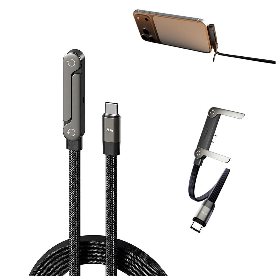 240W 2-in-1 C to C Cable with Phone Stand