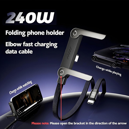 240W 2-in-1 C to C Cable with Phone Stand