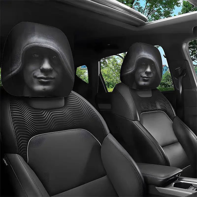 Ghost Car Headrest Cover